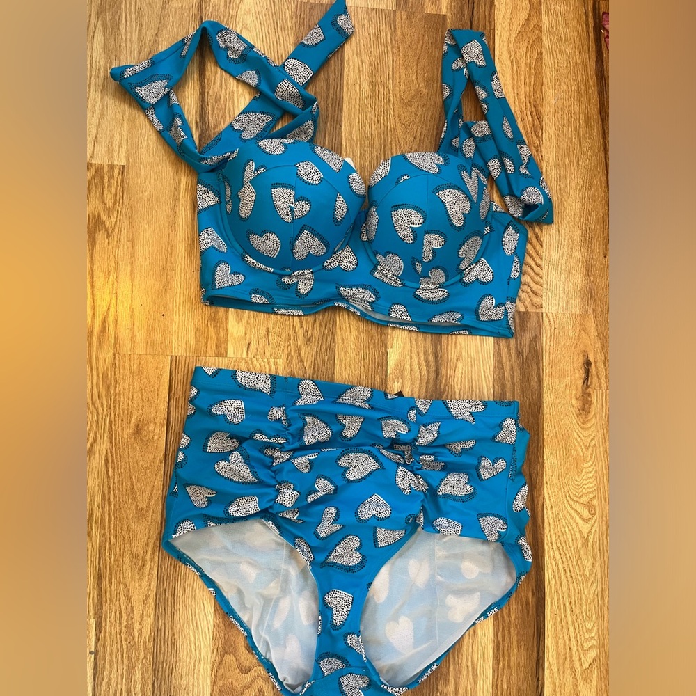 Torrid blue heart bikini